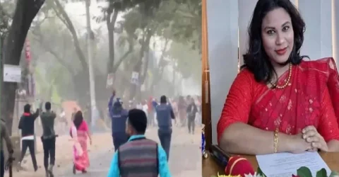জ্যাকেট কিংবা হেলমেট ছাড়াই সংঘর্ষ থামাতে ছুটলেন নারী ইউএনও 