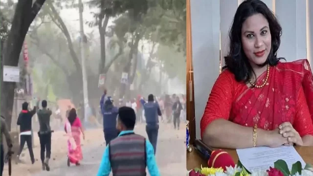 জ্যাকেট কিংবা হেলমেট ছাড়াই সংঘর্ষ থামাতে ছুটলেন নারী ইউএনও 